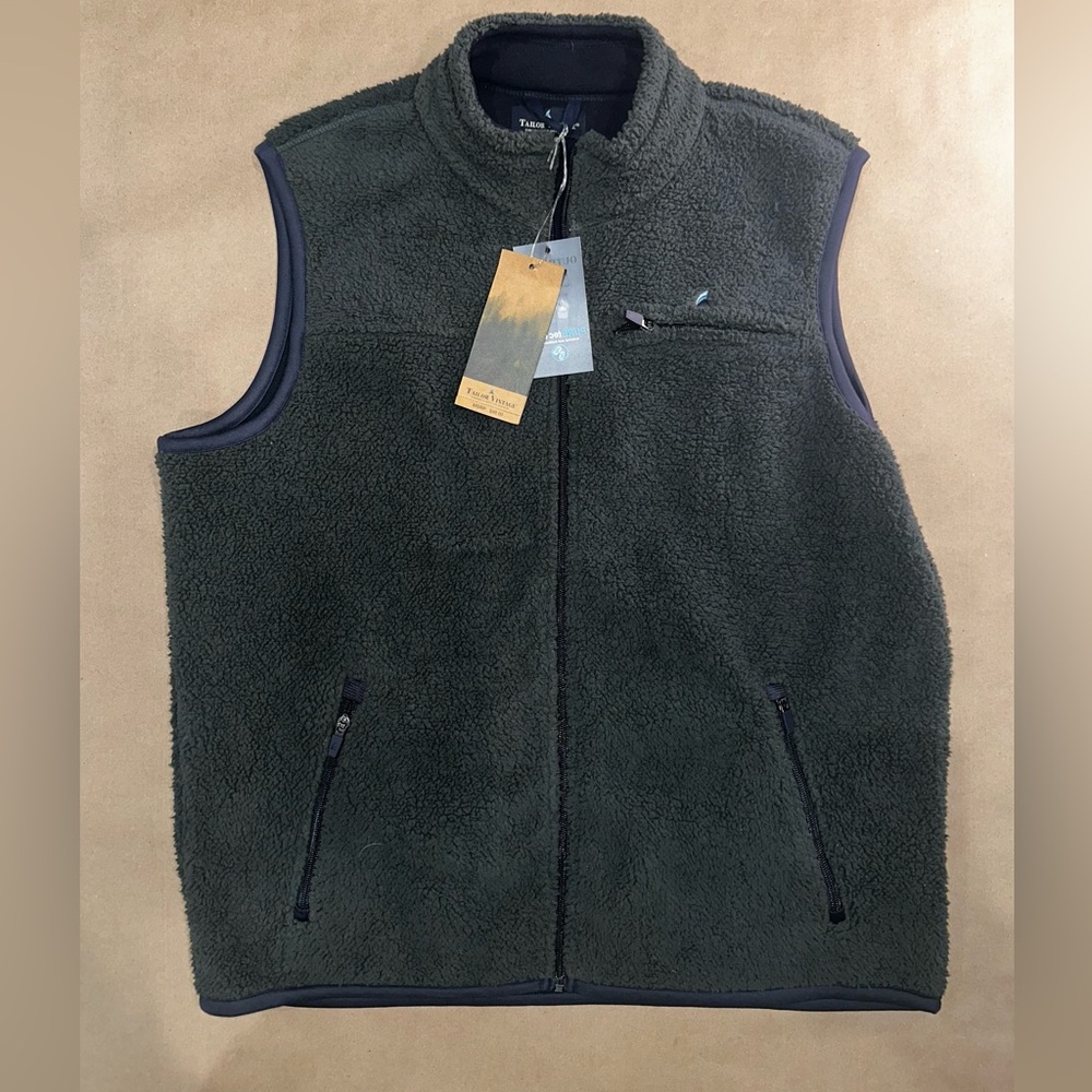 Tailor Vintage PUREtec Cool Teddy Polar Fleece Vest – Dark Shadow Bear – Size L
